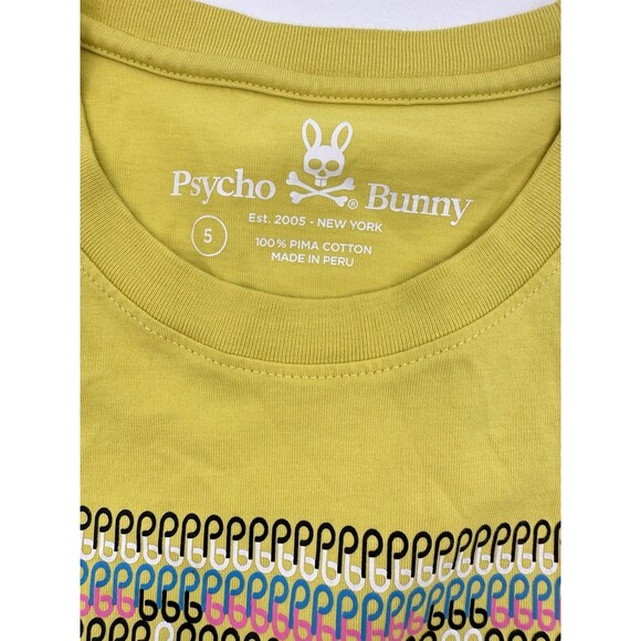 Psycho Bunny Tshirt  Print Graphic‎ Tee Lime green Short Sleeve Small - Picture 2 of 7